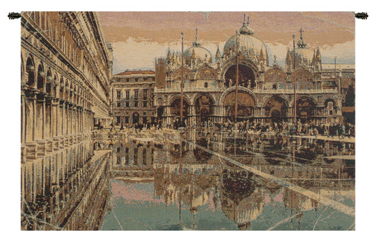 Alta Marea in Piazza San Marco Italian Wall Tapestry