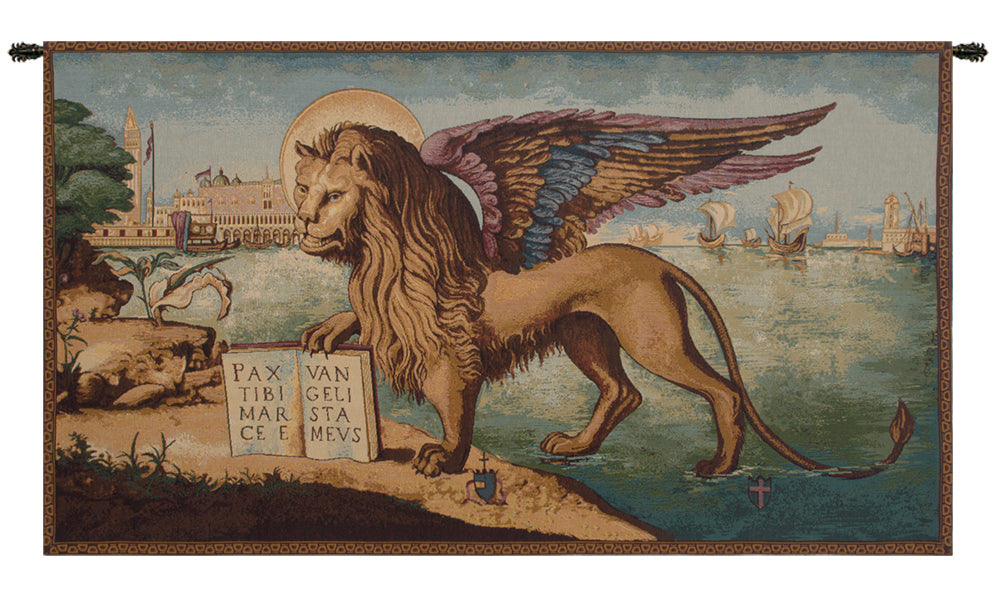 Lion Arrives in Venice Italian Wall Tapestry