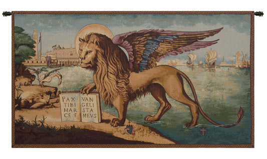 Lion Arrives in Venice Italian Wall Tapestry