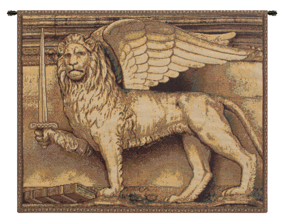 Lion with Sword Italian Wall Tapestry