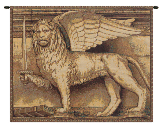 Lion with Sword Italian Wall Tapestry