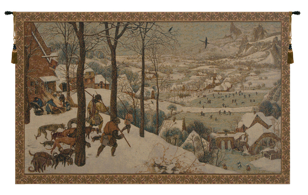 Hunting in the Snow Italian Wall Tapestry