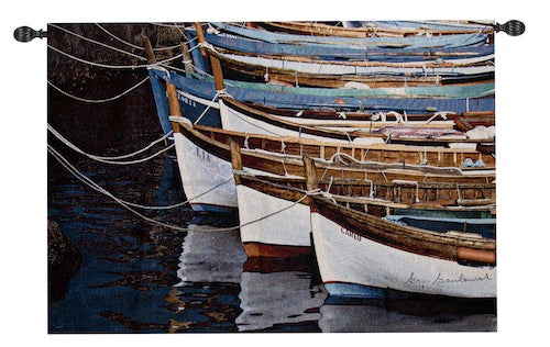 Row of Boats  Fine Art Tapestry