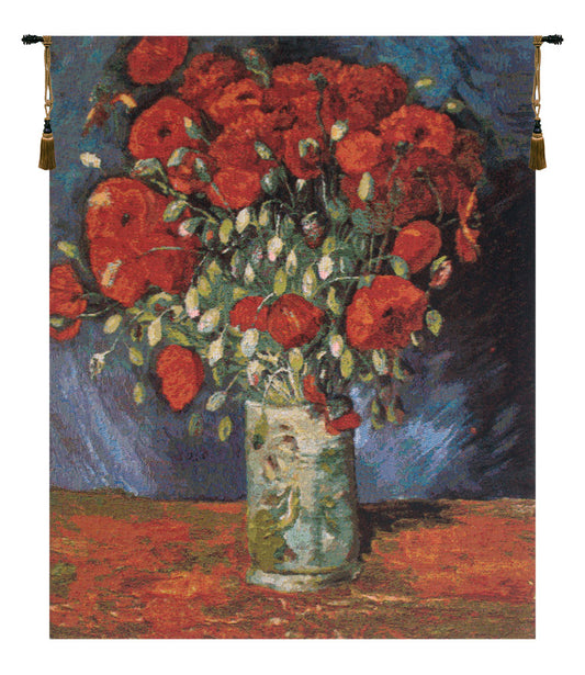 Poppy Flowers Belgian Tapestry Wall Art