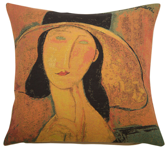 Jeanne Hebuterne in a Large Hat I European Cushion Covers