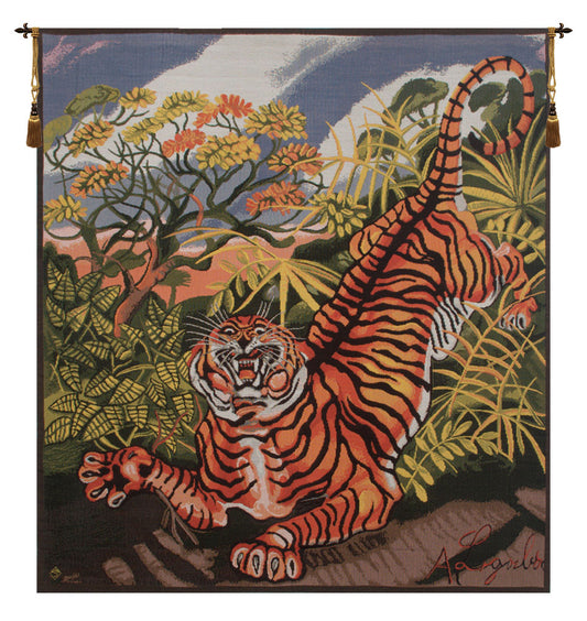 Ligabue Tiger Italian Wall Tapestry