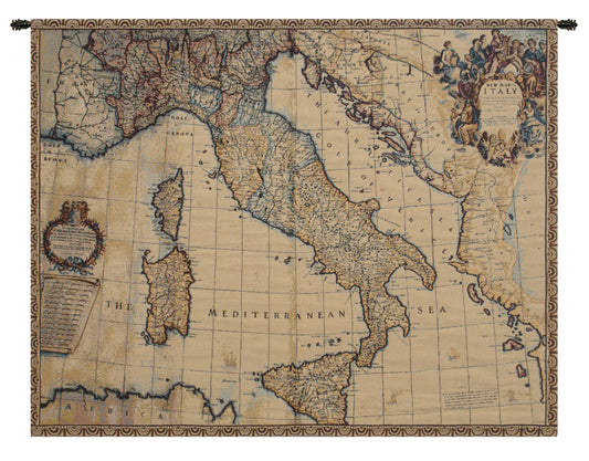 Ancient map of Italy Italian Wall Tapestry