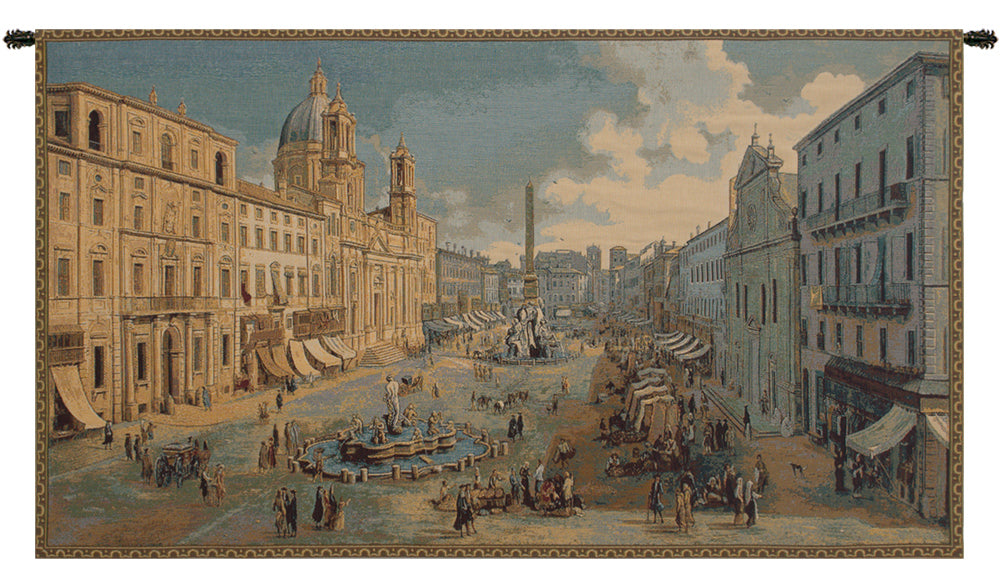 Navona Square Italian Wall Tapestry