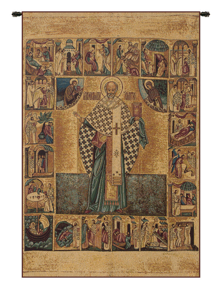 Saint Nicholas with Lurex Italian Wall Tapestry