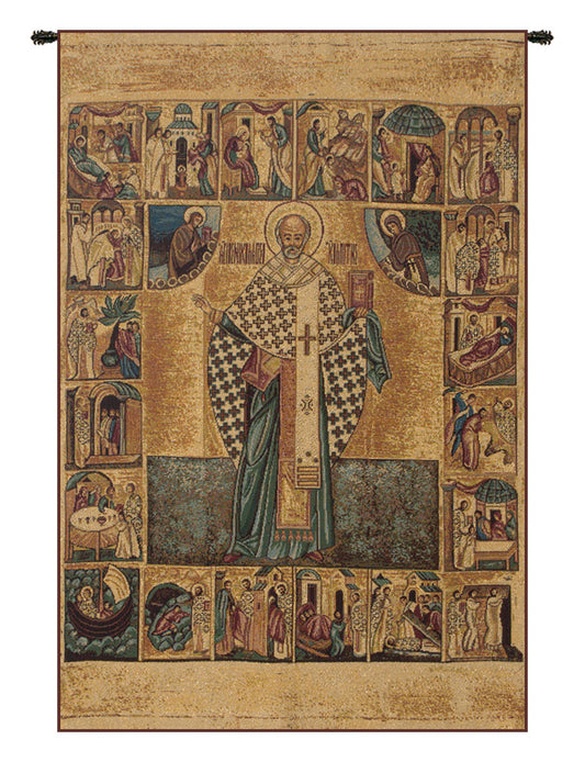 Saint Nicholas with Lurex Italian Wall Tapestry