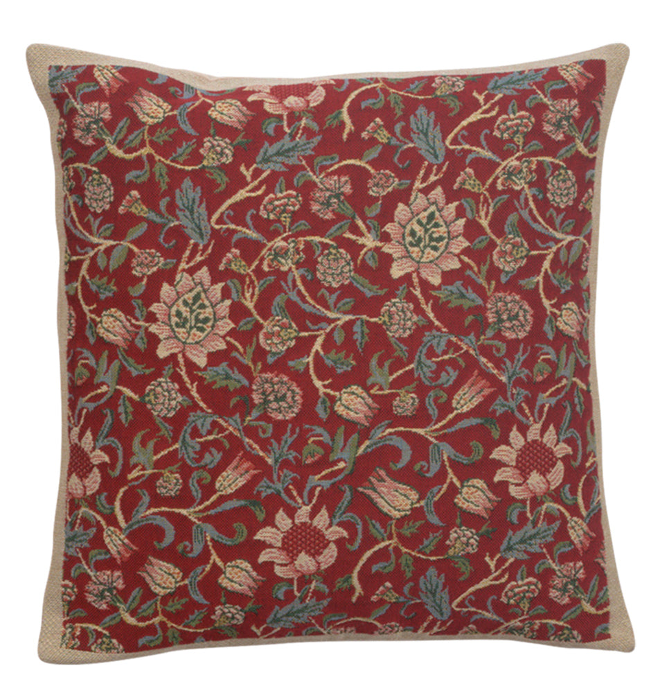 Fleurs de Morris Red Cushion Cover Wholesale