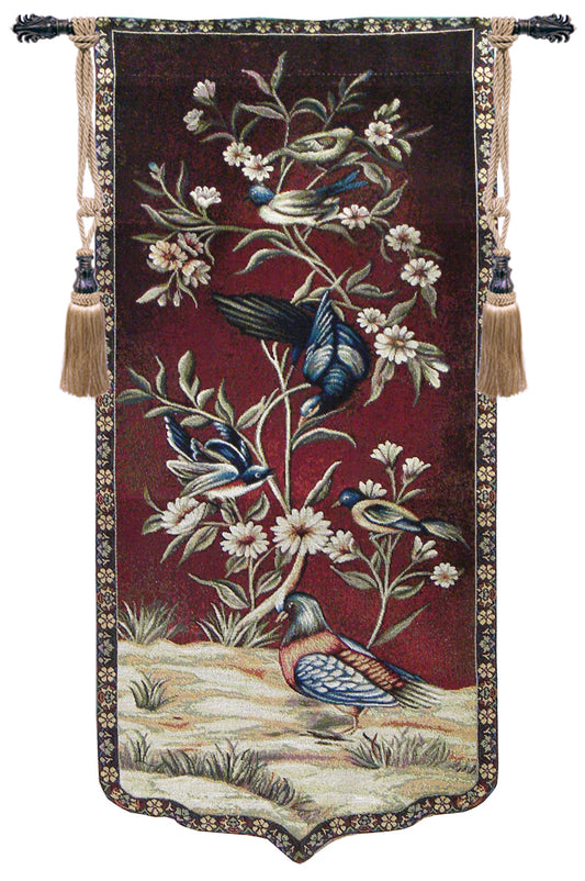 Wild Birds and Flowers Left Tapestry Wall Art