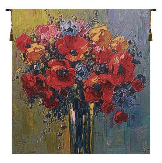 Coquilicots by Pejman Belgian Tapestry Wall Art