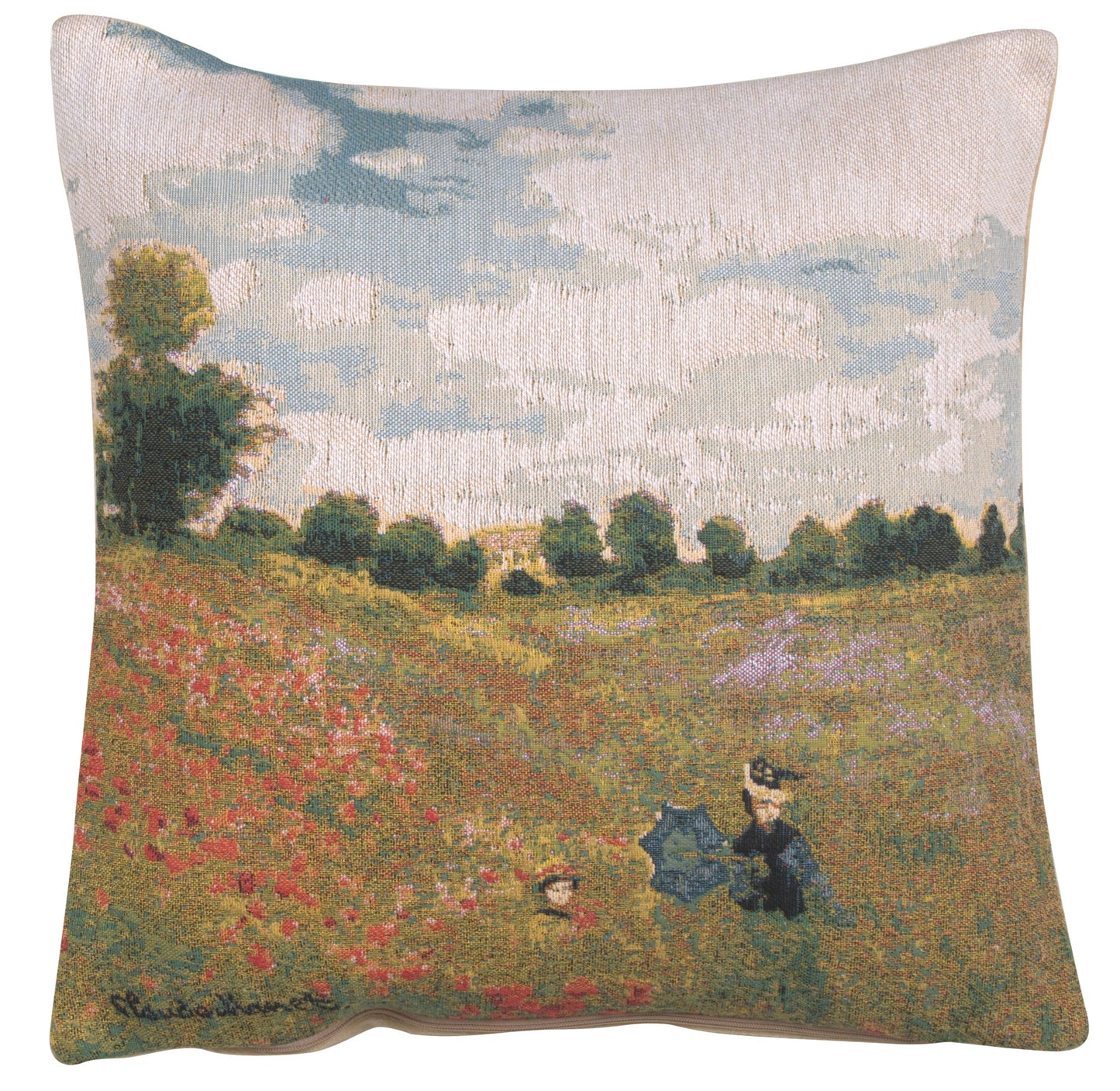 Monet's Poppy Field European Cushion Covers