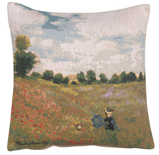 Monet's Poppy Field European Cushion Covers