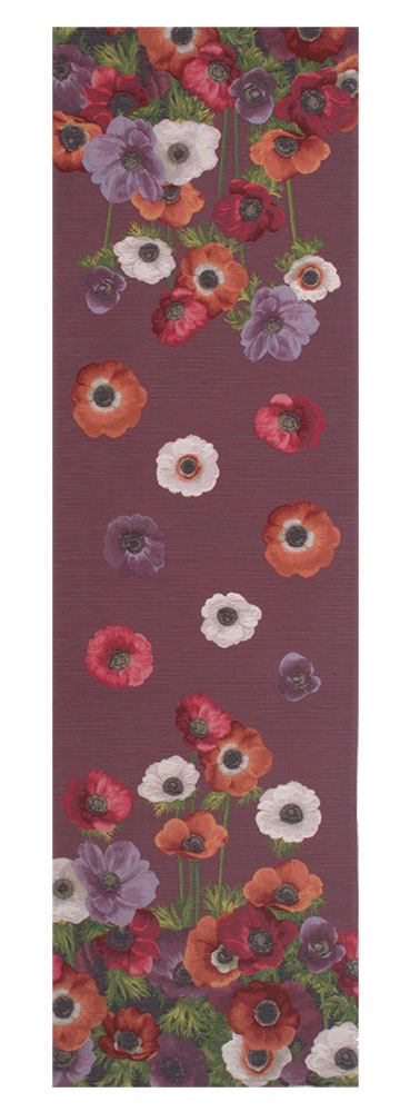 Anemones Purple French Table Runner