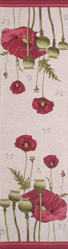 Poppy White French Table Runner