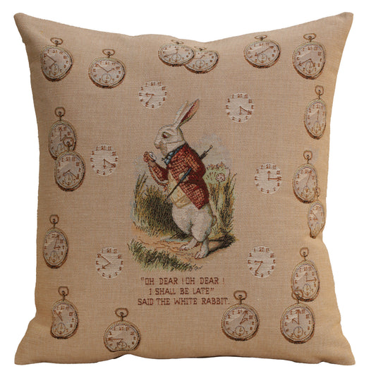 Late Rabbit Alice In Wonderland French Cushion Cover