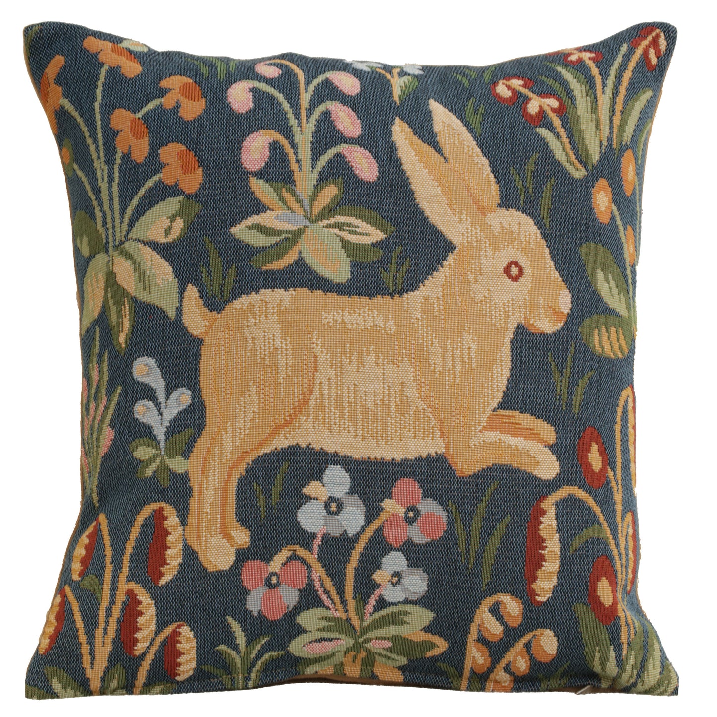 Running Rabbit in Blue  French Cushion Cover