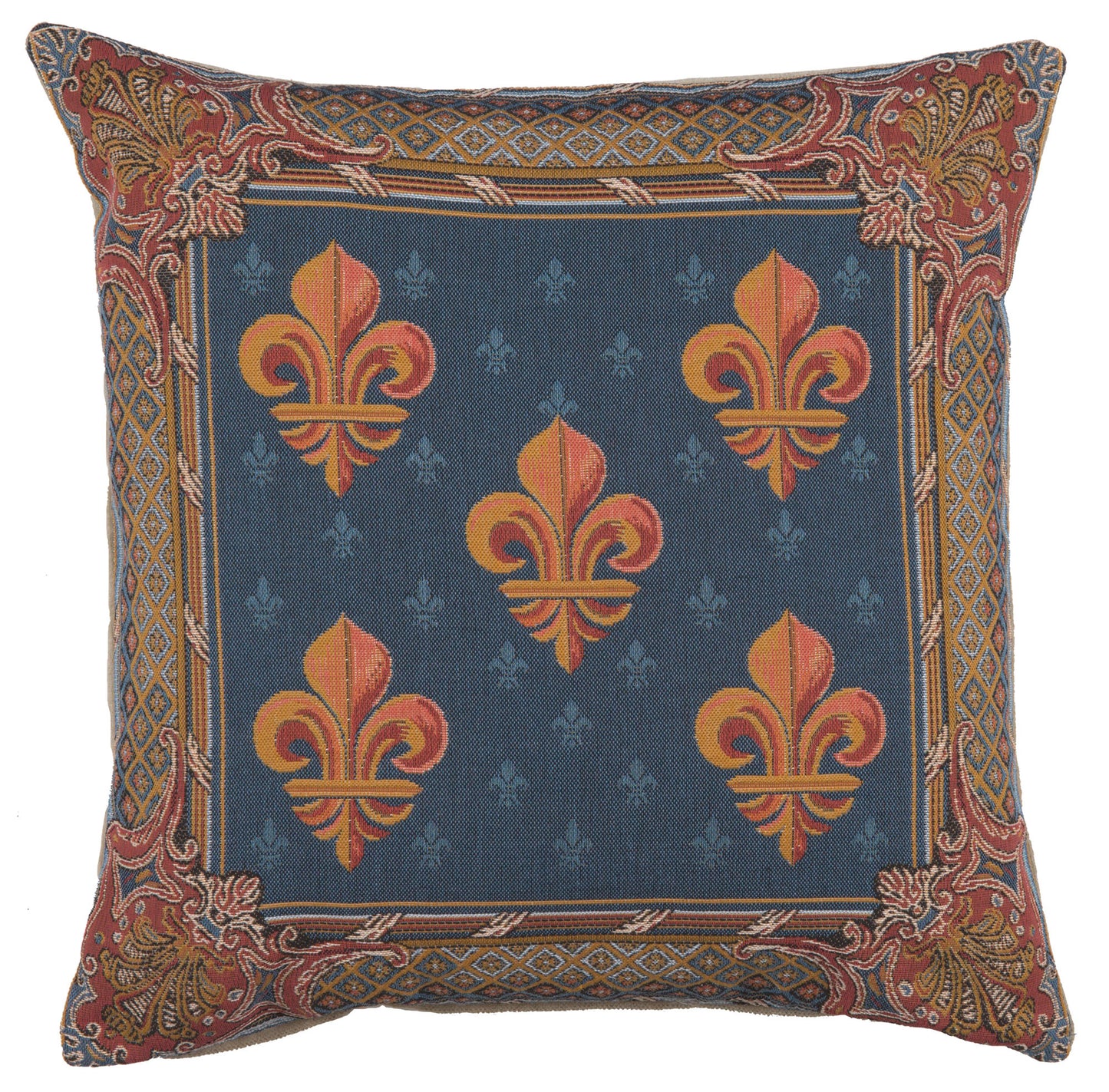 Lys flower In Blue  French Cushion Cover