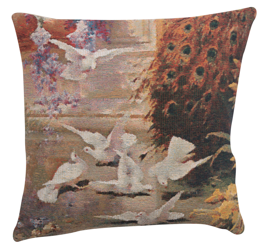 Peacock & Doves European Cushion Cover
