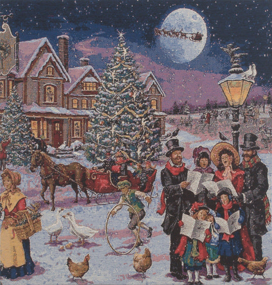 Carolers Stretched Wall Tapestry