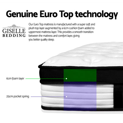 Giselle Bedding 31cm Mattress Euro Top Double