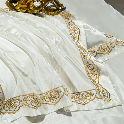 Rozenn American Style Vintage Brocade Egyptian Cotton Embroidered Duvet Bedding Set