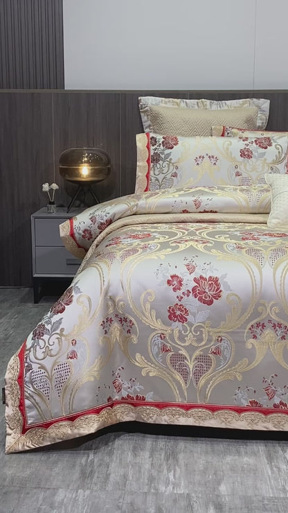 Raushan 1000TC Satin Jacquard Egyptian Cotton Luxury European Duvet Cover Sets
