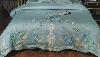 Pavone Luxury Embroidery Egyptian Cotton Duvet Cover Set
