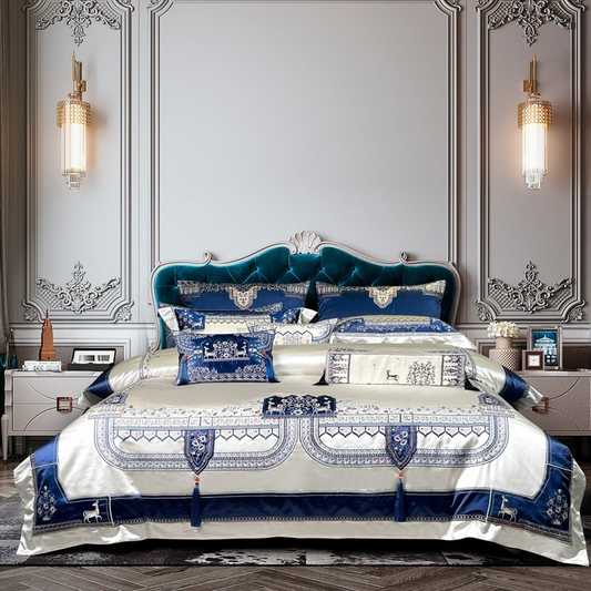 Arianell Luxury Embroidered Tassel Duvet Cover Bedding Set