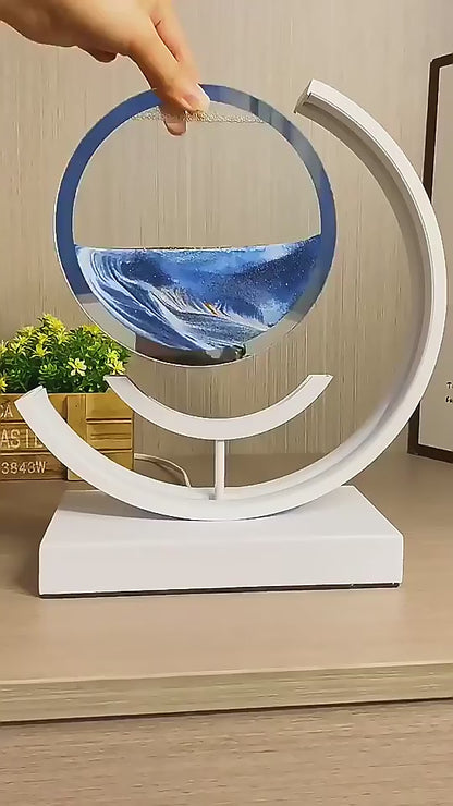 2023 Sands Of Time Lamp 15W LED 3D Dynamic Modern Sandscape Art Glass Remote Control
