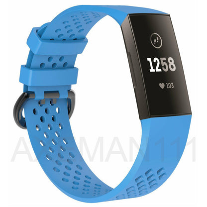 Fitbit Charge 3/4/SE Breathable Bands Soft Silicone Replacement Sports Strap