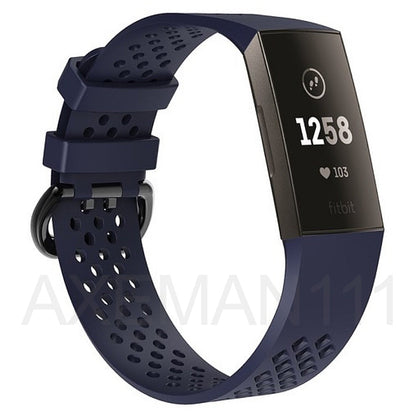 Fitbit Charge 3/4/SE Breathable Bands Soft Silicone Replacement Sports Strap