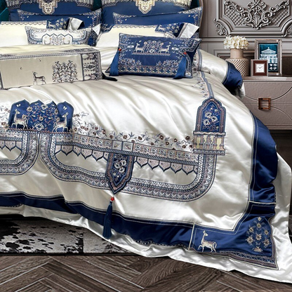 Arianell Luxury Embroidered Tassel Duvet Cover Bedding Set