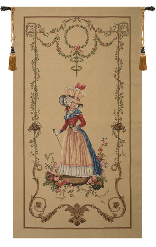 A Lady Waiting European Tapestry Drawing Room Entrance Decor - RoseStraya.com