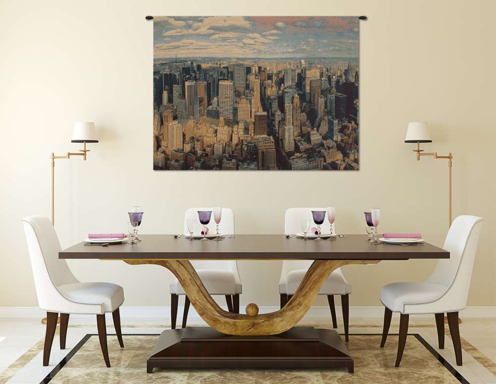 A New York Day Italian Jacquard Tapestry Wall Hanging European Home Decor - RoseStraya.com