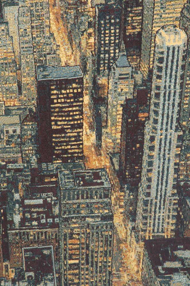 A New York Night Italian Jacquard Tapestry Wall Hanging Art Decor Alberto Passini - RoseStraya.com