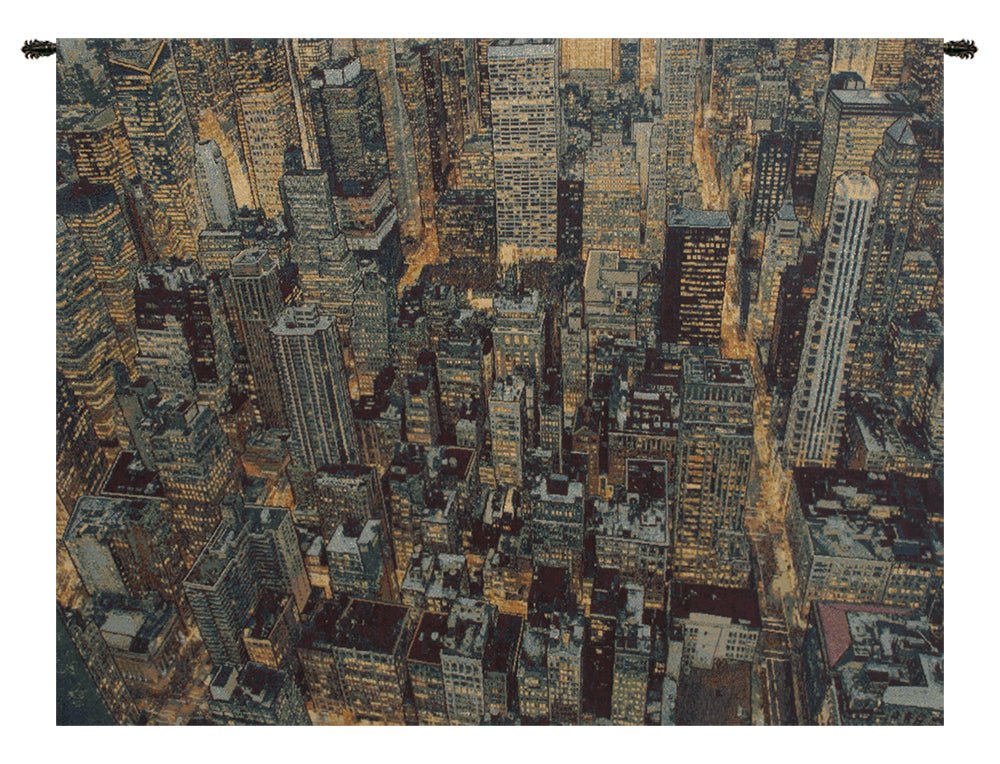 A New York Night Italian Jacquard Tapestry Wall Hanging Art Decor Alberto Passini - RoseStraya.com