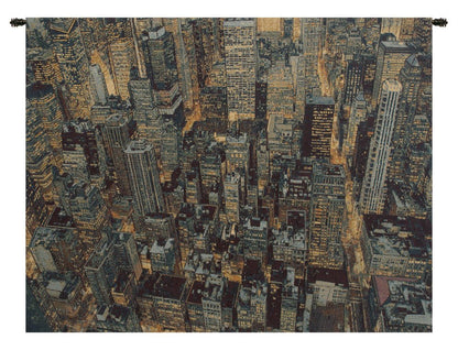 A New York Night Italian Jacquard Tapestry Wall Hanging Art Decor Alberto Passini - RoseStraya.com