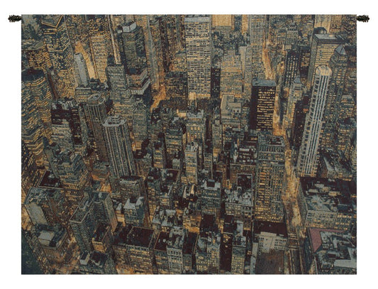 A New York Night Italian Jacquard Tapestry Wall Hanging Art Decor Alberto Passini - RoseStraya.com