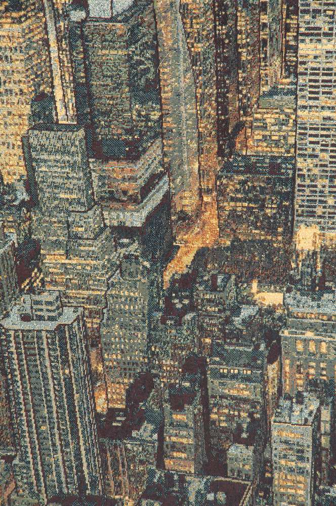 A New York Night Italian Jacquard Tapestry Wall Hanging Art Decor Alberto Passini - RoseStraya.com