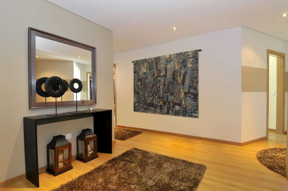 A New York Night Italian Jacquard Tapestry Wall Hanging Art Decor Alberto Passini - RoseStraya.com