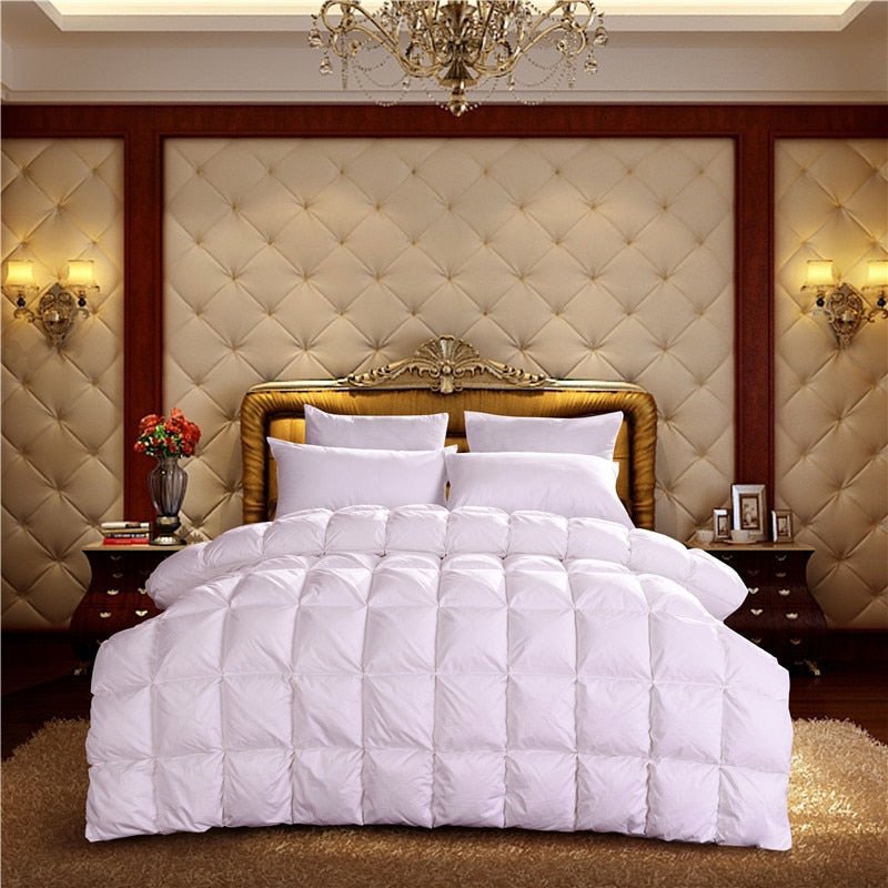 Aalya Square Quilted Goose Down Cotton Filling Comforter - RoseStraya.com