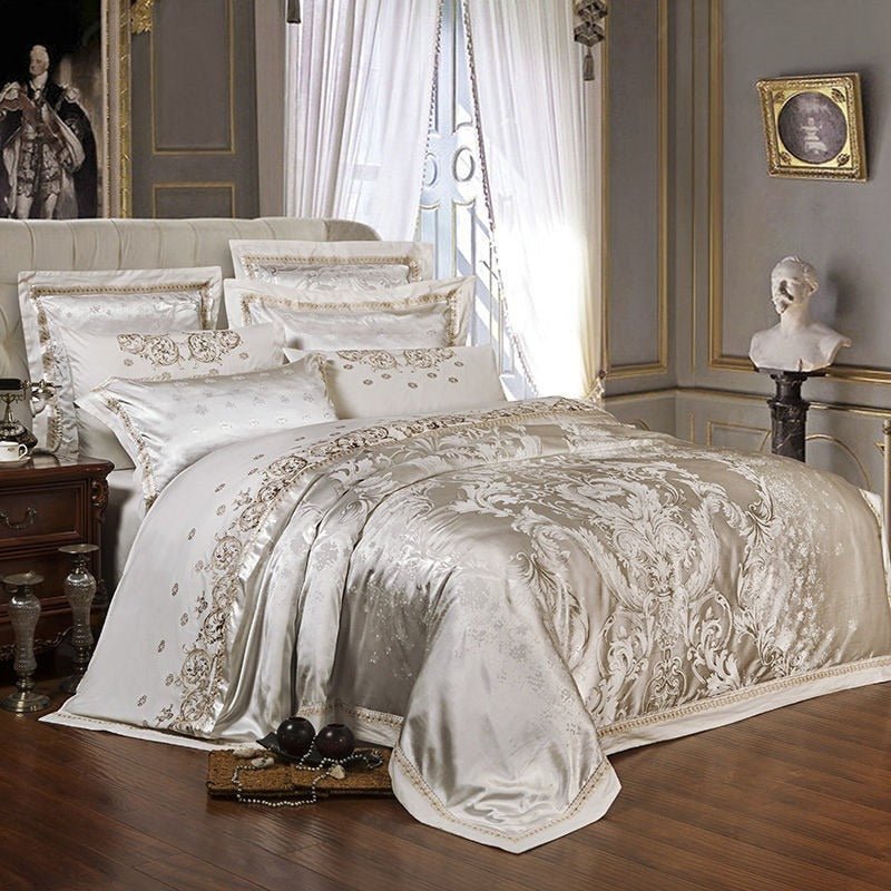 Alchemilla Luxury Silky Jacquard Cotton Duvet Cover Set - RoseStraya.com