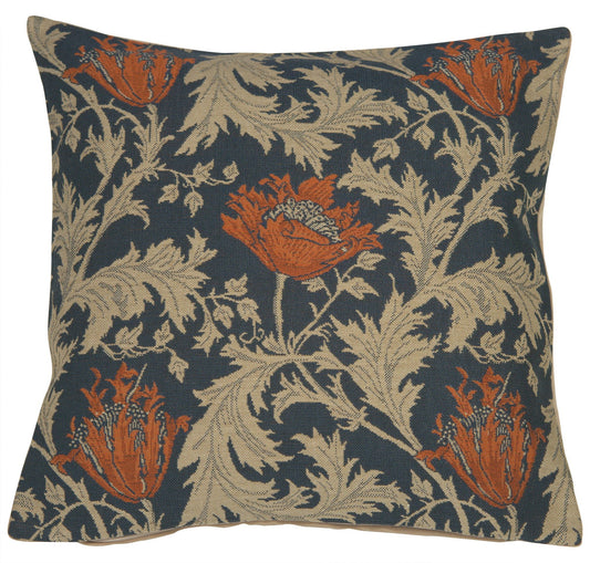 Anemone Blue Rust Tapestry Cushions Cushion Covers Lining Zipper Home Decor - RoseStraya.com