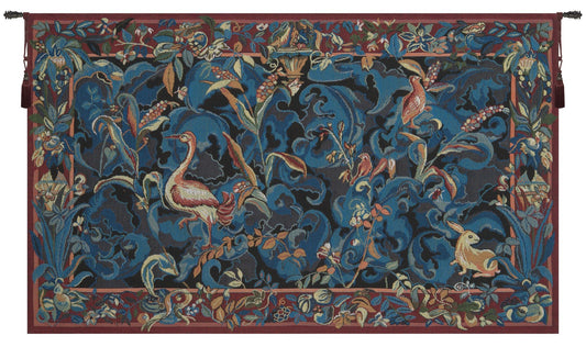 Animals Aristoloches Blue French Tapestry Wall Decor Backed with Lining & Tunnel - RoseStraya.com
