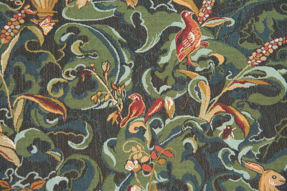Animals Aristoloches Green French Tapestry Wall Decor Backed with Lining & Tunnel - RoseStraya.com