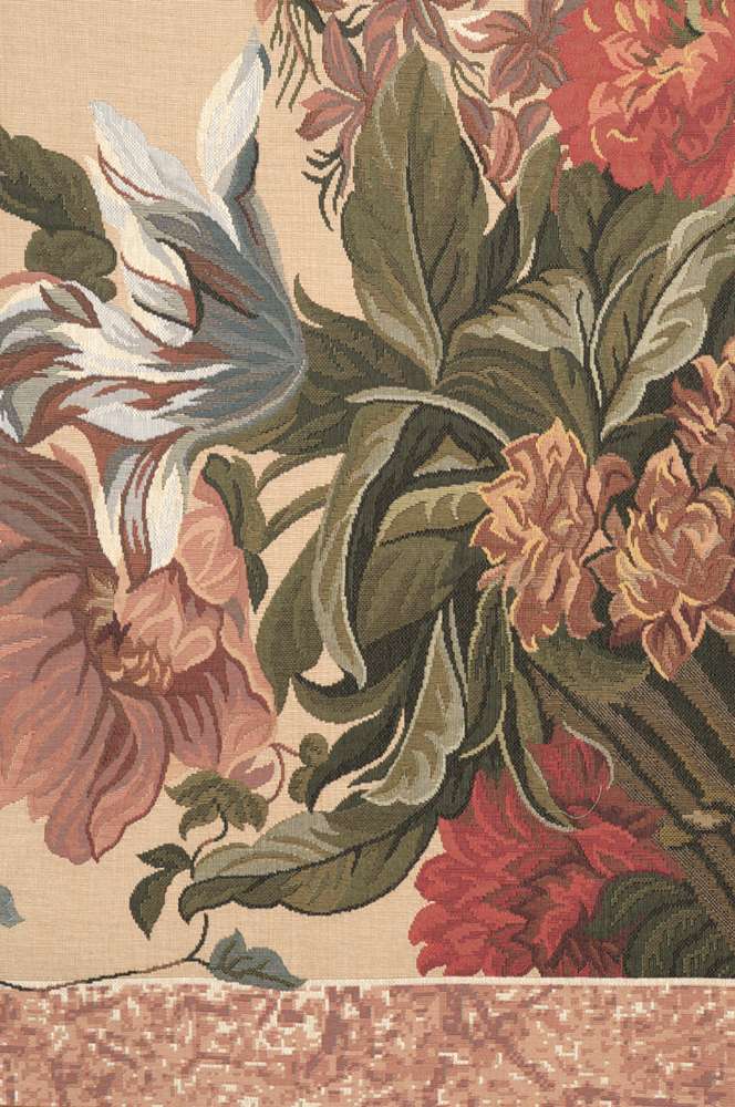 Ann's Floral Basket Large European Tapestry Wall Decor Backed with Lining & Tunnel - RoseStraya.com