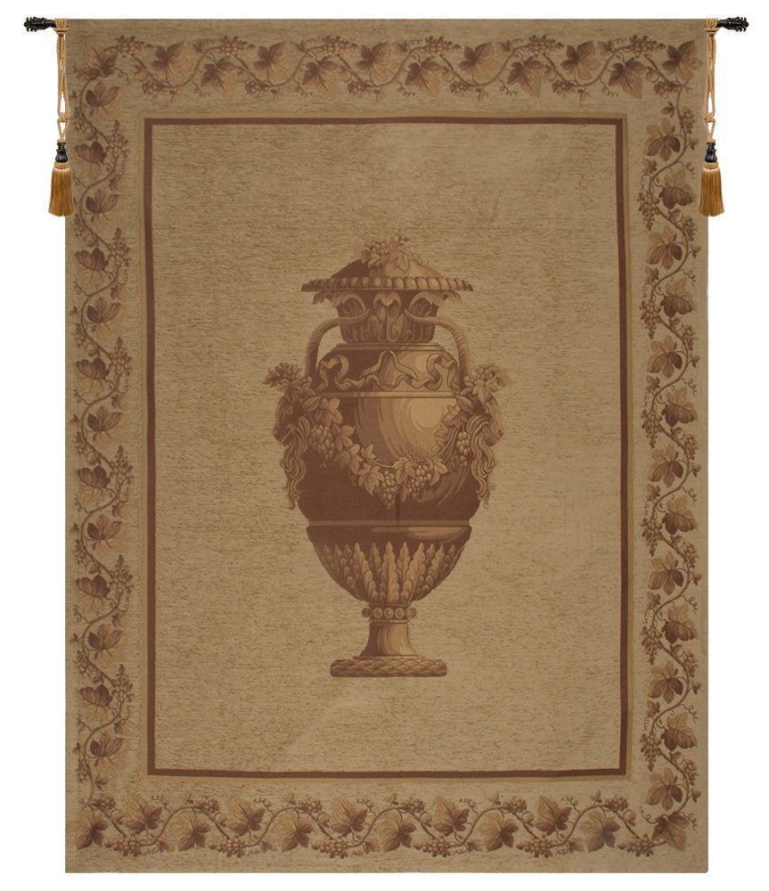 Antique Greek Urn Belgian Tapestry Wall Decor 100% Soft Cotton Chenille - RoseStraya.com